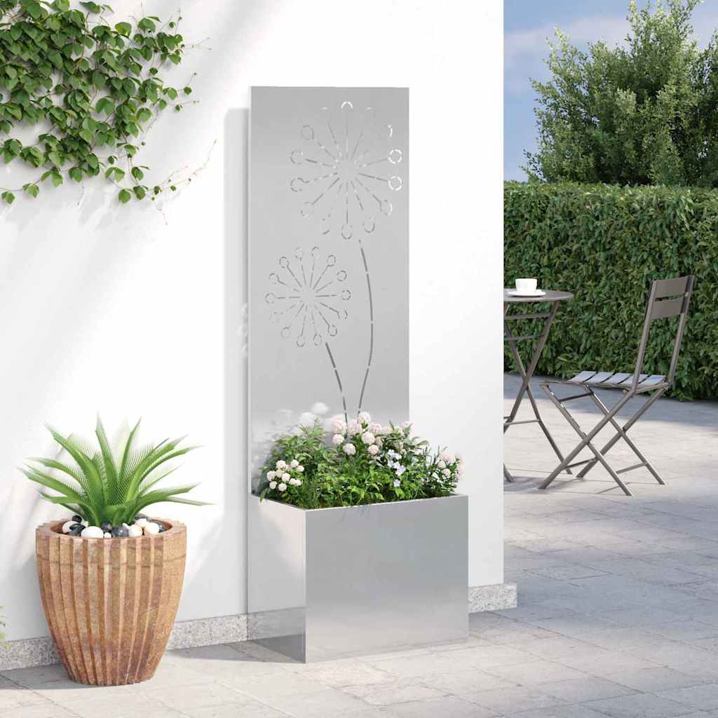 Garden Planter with Decorative Panel Sliver 50 x 140 cm