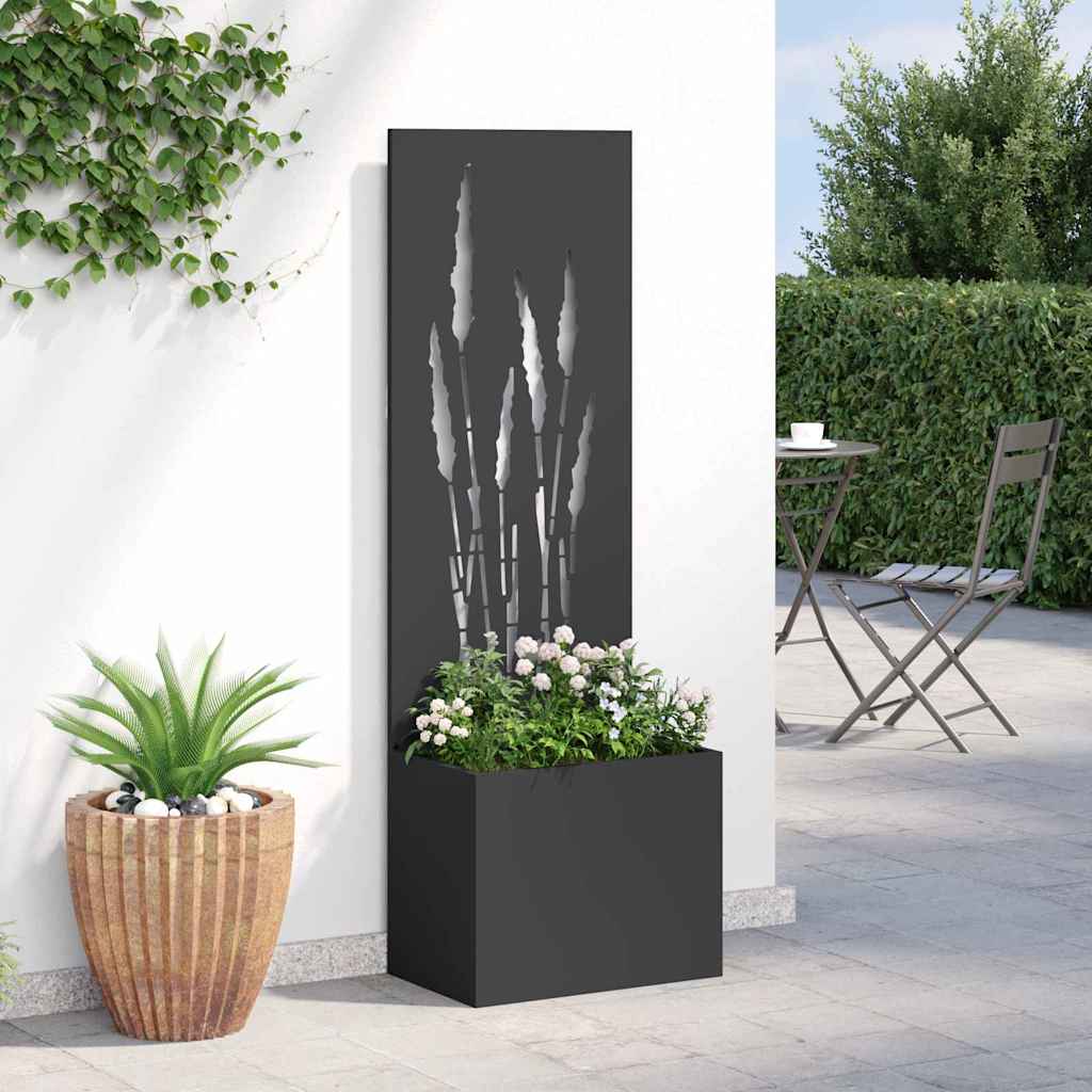 Garden Privacy Screen Black 50 x 140 cm Cold-rolled steel