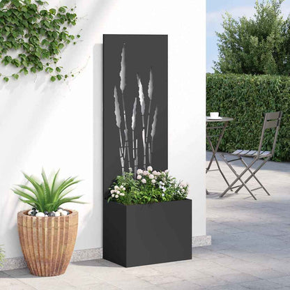 Garden Privacy Screen Black 50 x 140 cm Cold-rolled steel