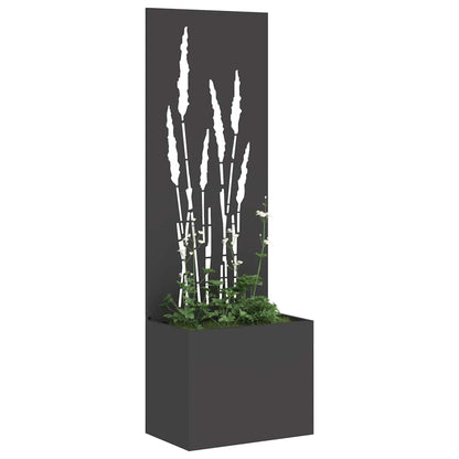 Garden Privacy Screen Black 50 x 140 cm Cold-rolled steel