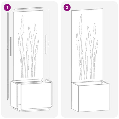 Garden Planter with Decorative Panel White 50 x 140 cm