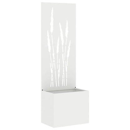 Garden Planter with Decorative Panel White 50 x 140 cm