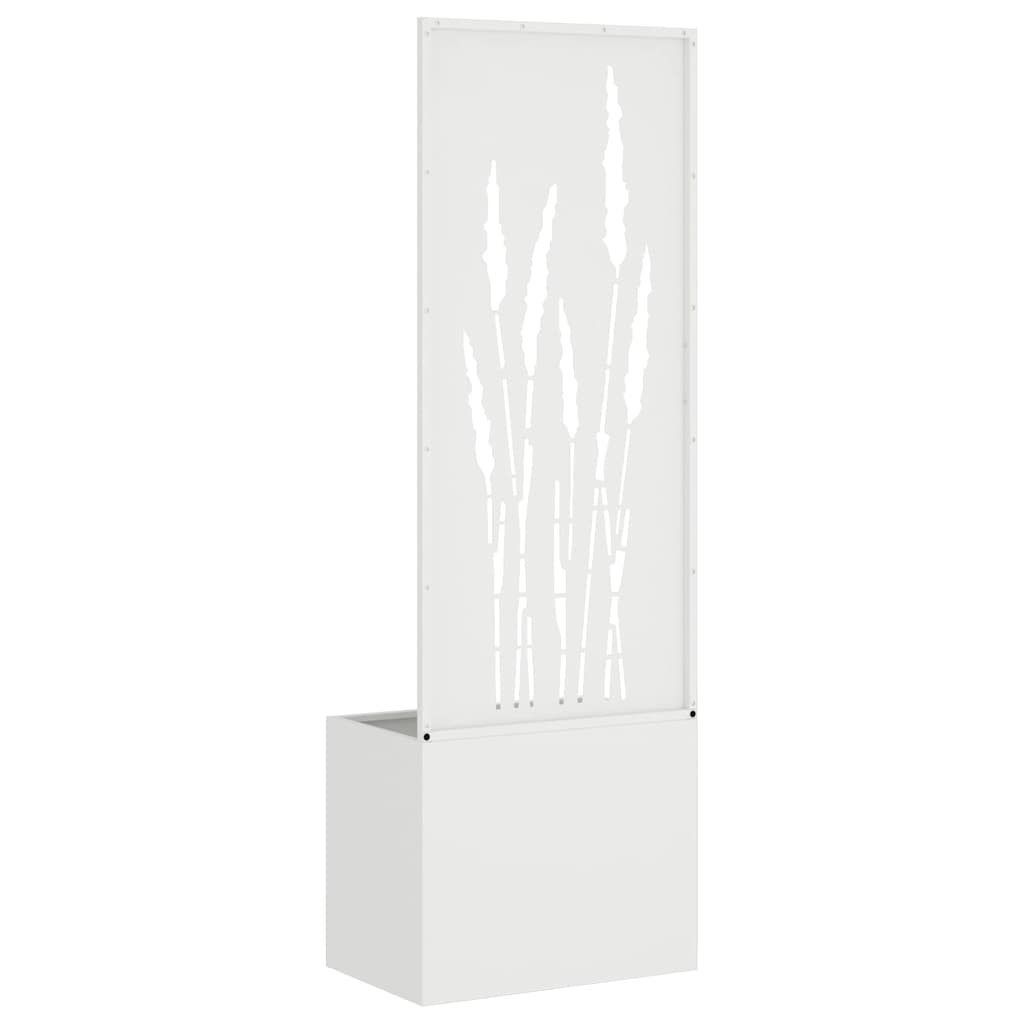 Garden Planter with Decorative Panel White 50 x 140 cm
