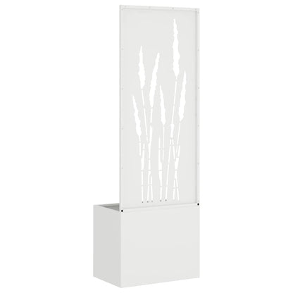 Garden Planter with Decorative Panel White 50 x 140 cm