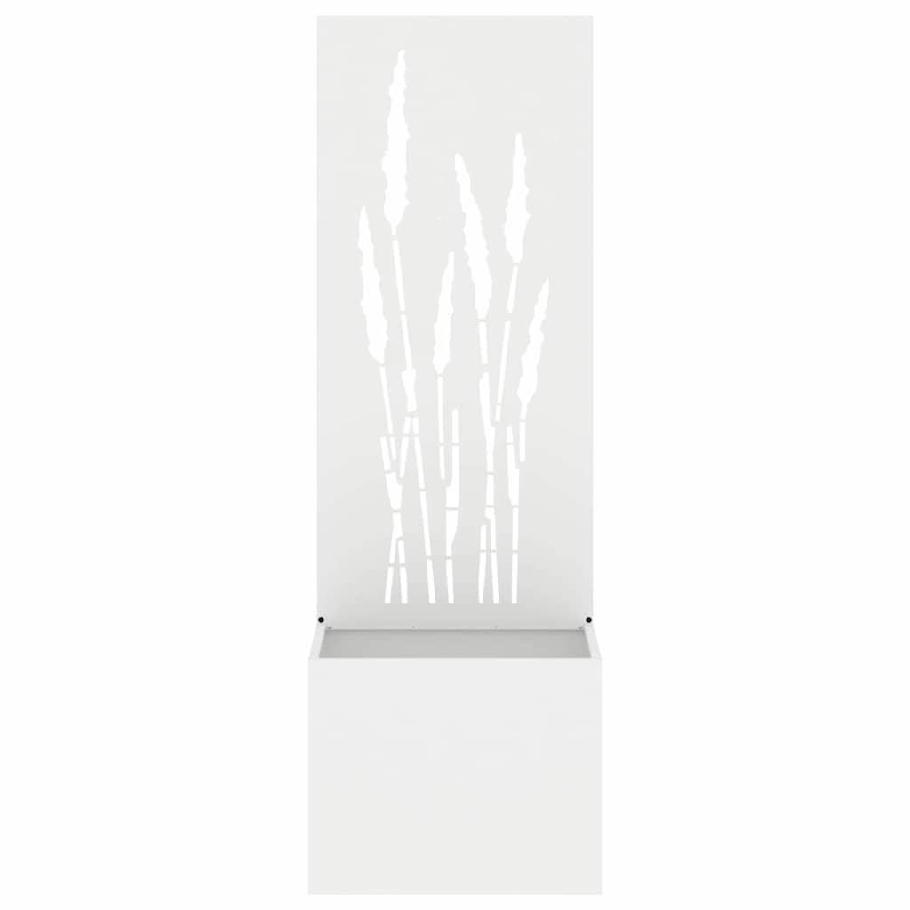 Garden Planter with Decorative Panel White 50 x 140 cm