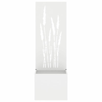 Garden Planter with Decorative Panel White 50 x 140 cm