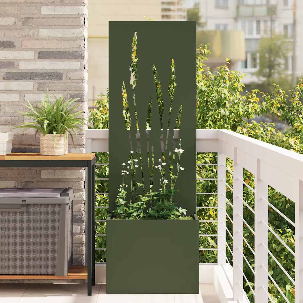 Garden Privacy Screen Olive green 50 x 140 cm Cold-rolled steel