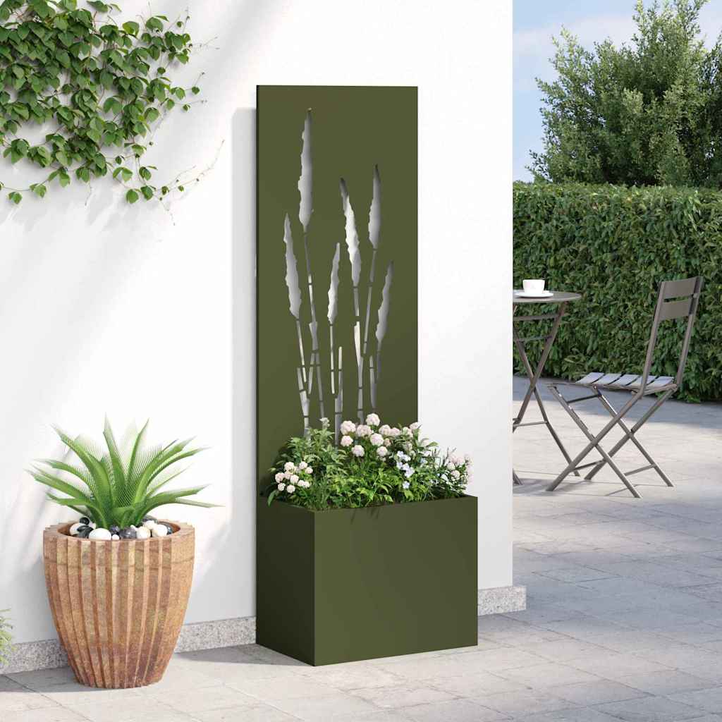 Garden Privacy Screen Olive green 50 x 140 cm Cold-rolled steel