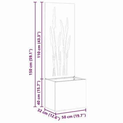 Garden Planter with Decorative Panel Sliver 50 x 140 cm