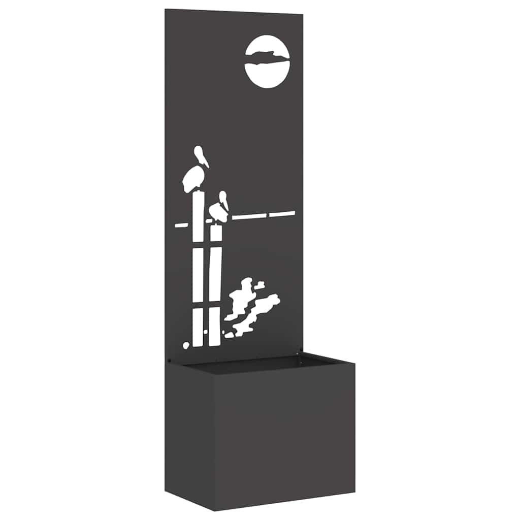 Garden Privacy Screen Black 50 x 140 cm Cold-rolled steel