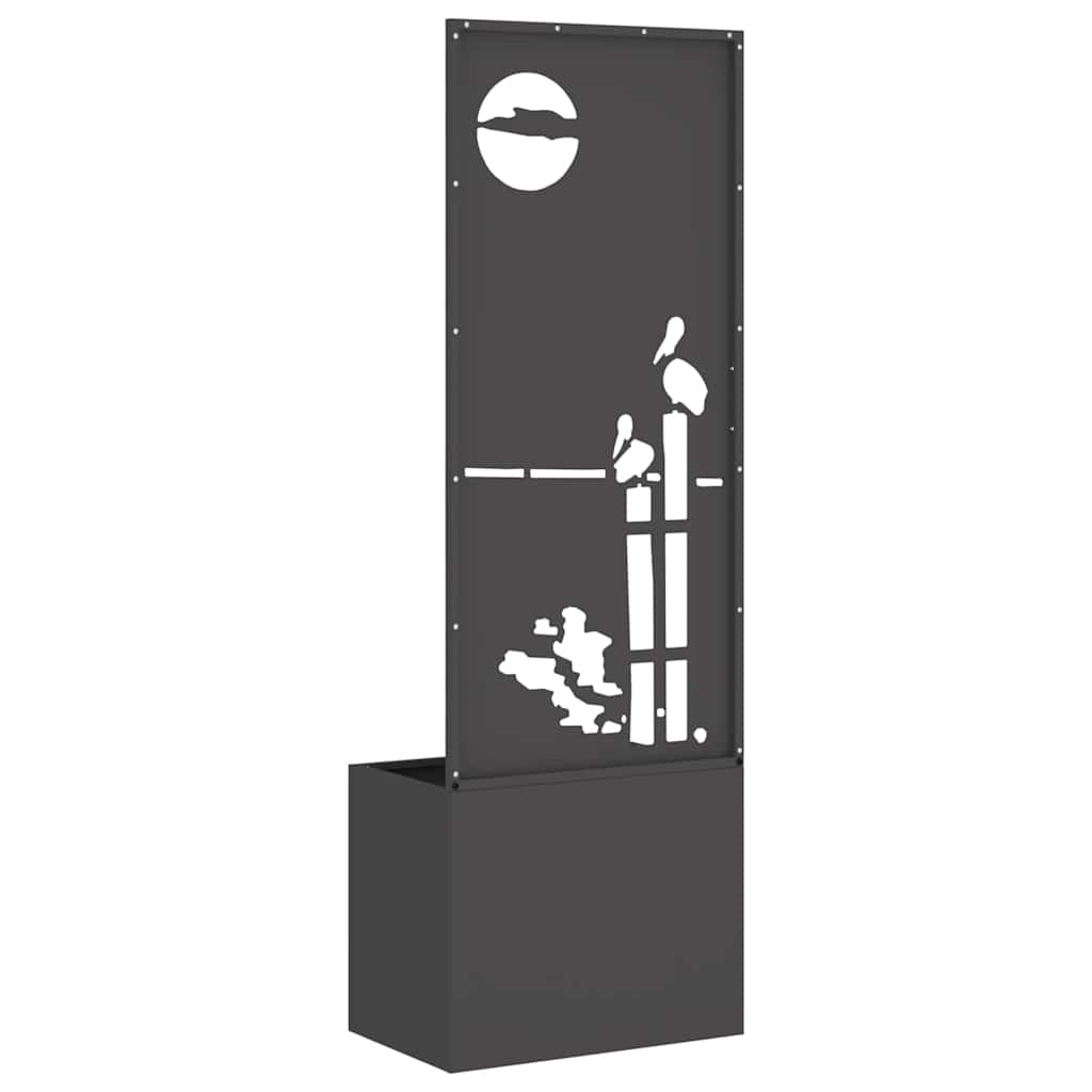 Garden Privacy Screen Black 50 x 140 cm Cold-rolled steel