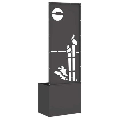 Garden Privacy Screen Black 50 x 140 cm Cold-rolled steel