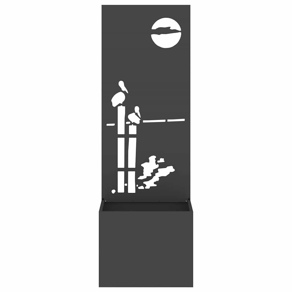 Garden Privacy Screen Black 50 x 140 cm Cold-rolled steel