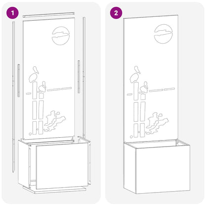 Garden Privacy Screen White 50 x 140 cm Cold-rolled steel