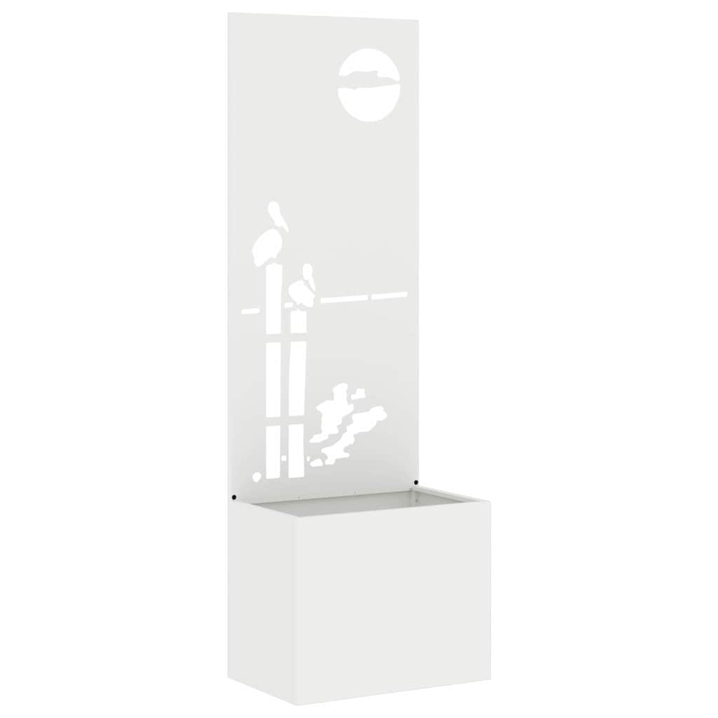 Garden Privacy Screen White 50 x 140 cm Cold-rolled steel