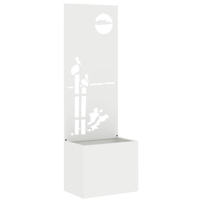 Garden Privacy Screen White 50 x 140 cm Cold-rolled steel