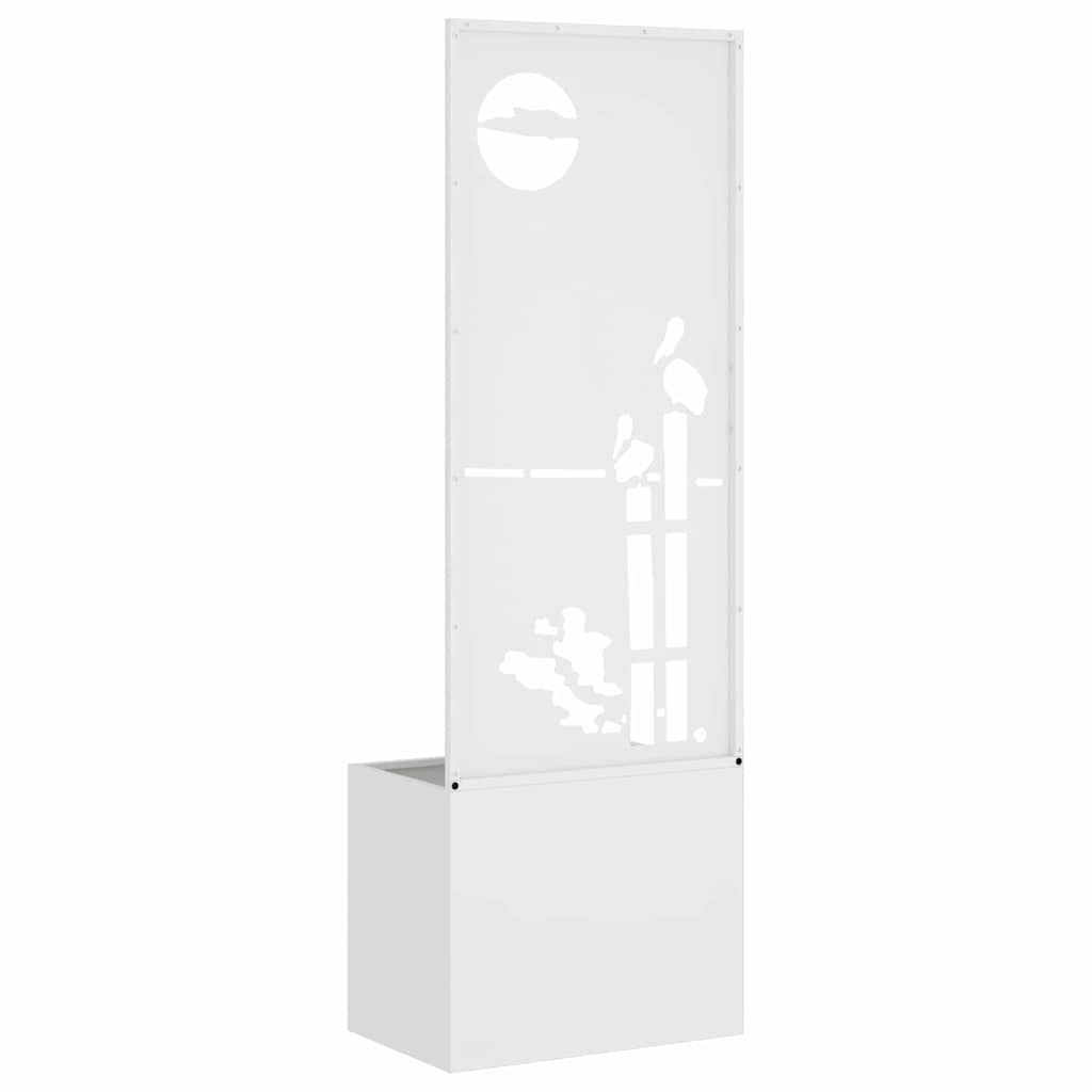 Garden Privacy Screen White 50 x 140 cm Cold-rolled steel