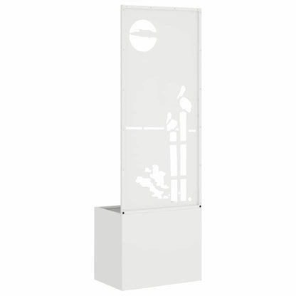 Garden Privacy Screen White 50 x 140 cm Cold-rolled steel