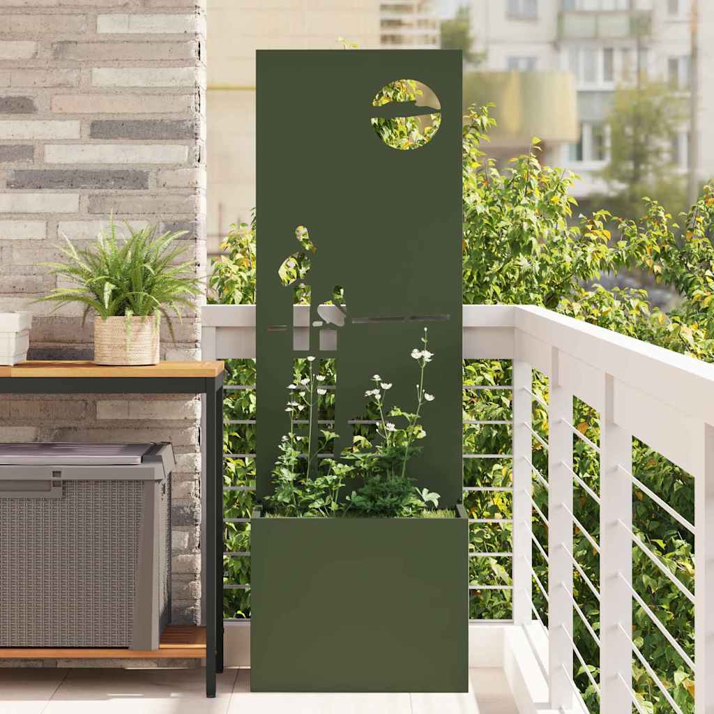 Garden Privacy Screen Olive green 50 x 140 cm Cold-rolled steel