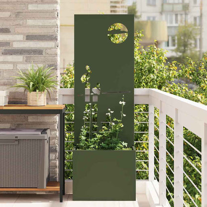 Garden Privacy Screen Olive green 50 x 140 cm Cold-rolled steel