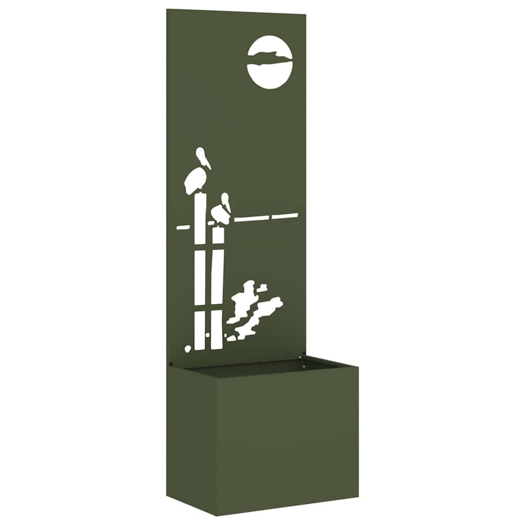 Garden Privacy Screen Olive green 50 x 140 cm Cold-rolled steel