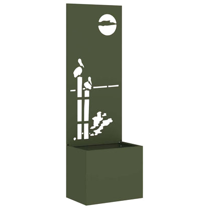 Garden Privacy Screen Olive green 50 x 140 cm Cold-rolled steel