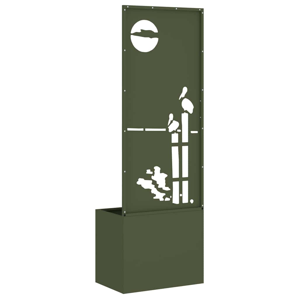 Garden Privacy Screen Olive green 50 x 140 cm Cold-rolled steel