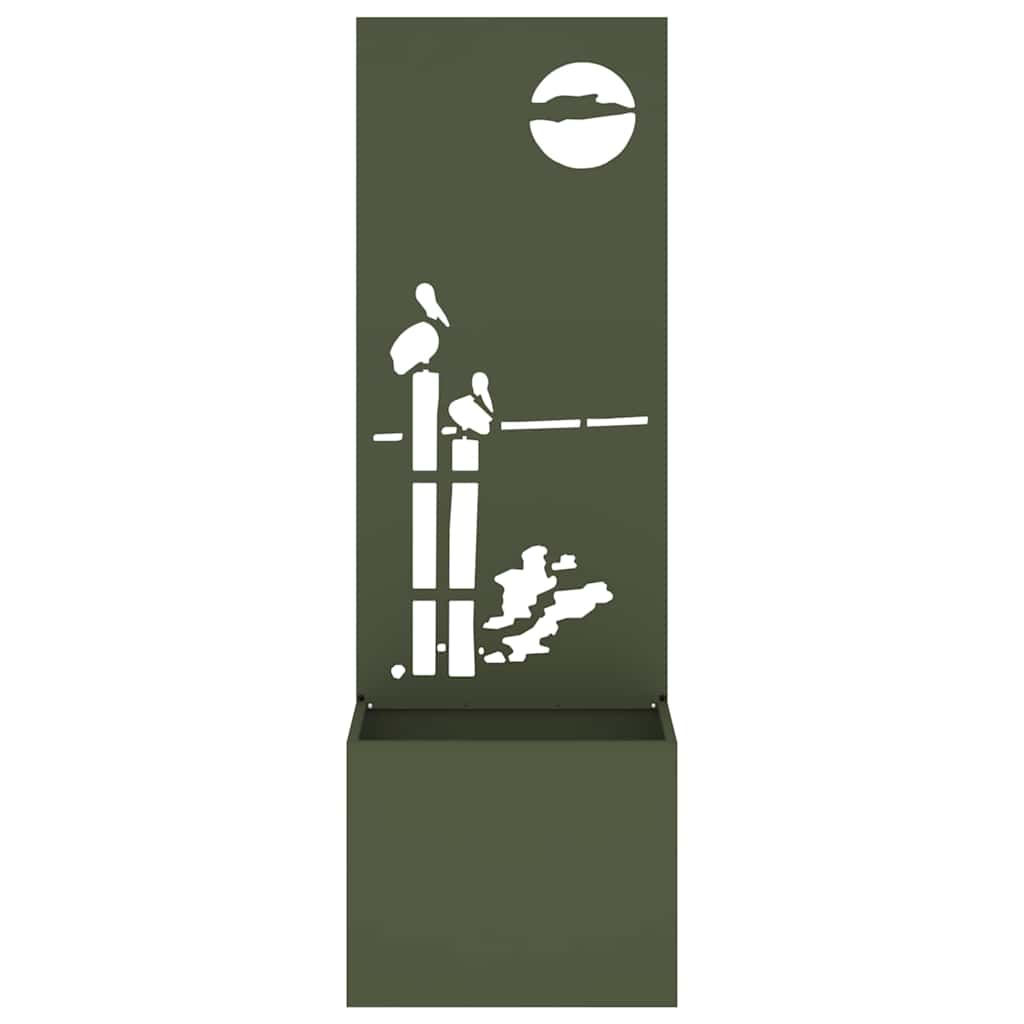 Garden Privacy Screen Olive green 50 x 140 cm Cold-rolled steel