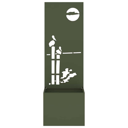 Garden Privacy Screen Olive green 50 x 140 cm Cold-rolled steel