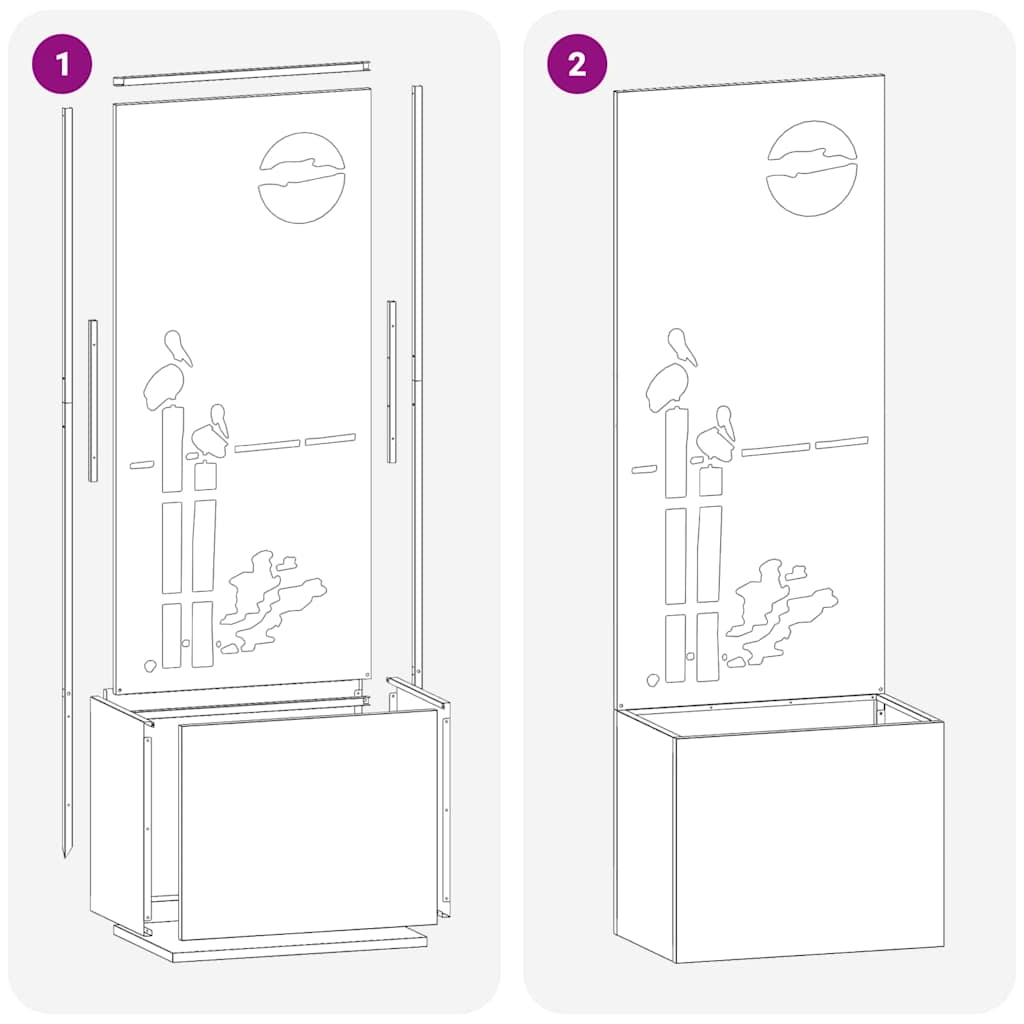 Garden Privacy Screen Silver 50 x 140 cm Galvanised steel