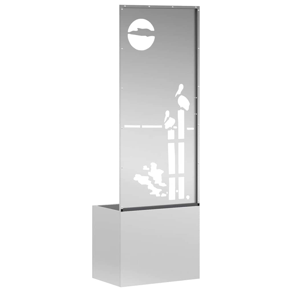 Garden Privacy Screen Silver 50 x 140 cm Galvanised steel