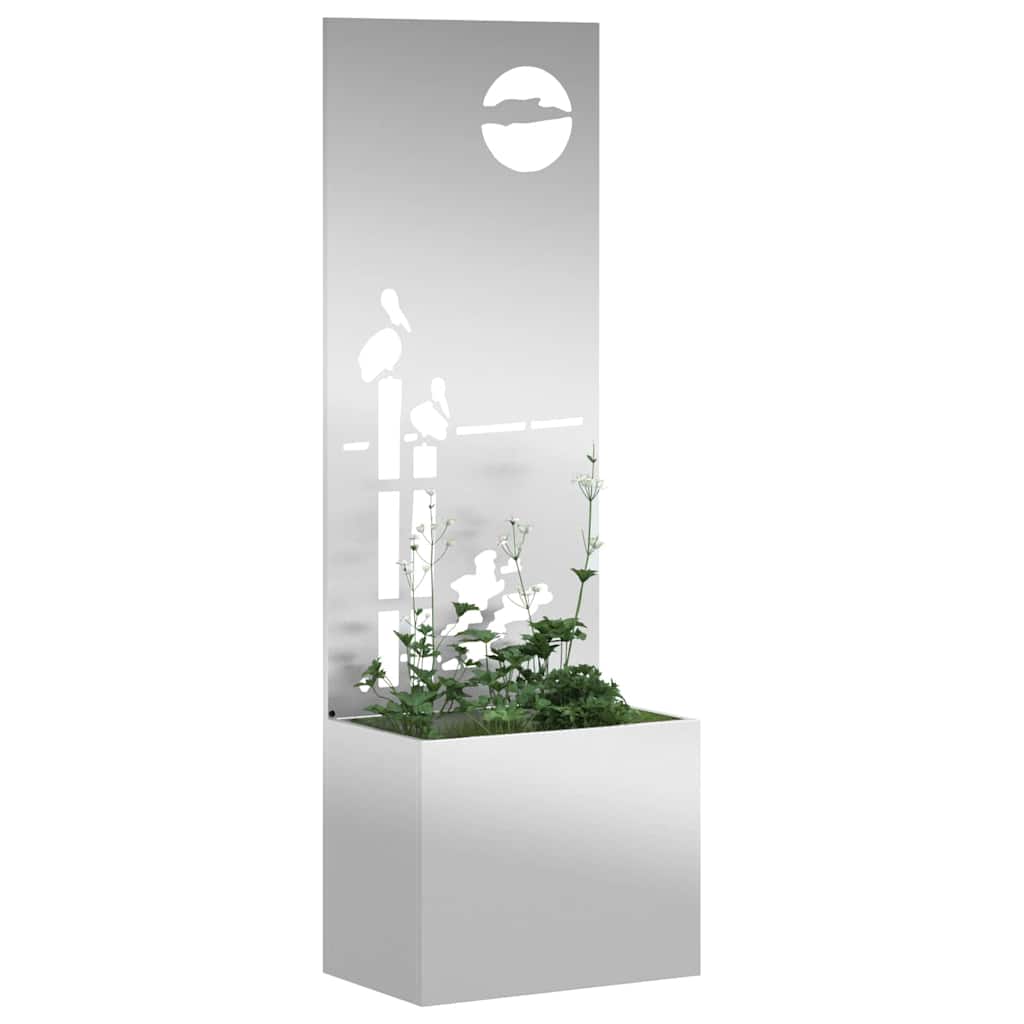 Garden Privacy Screen Silver 50 x 140 cm Galvanised steel