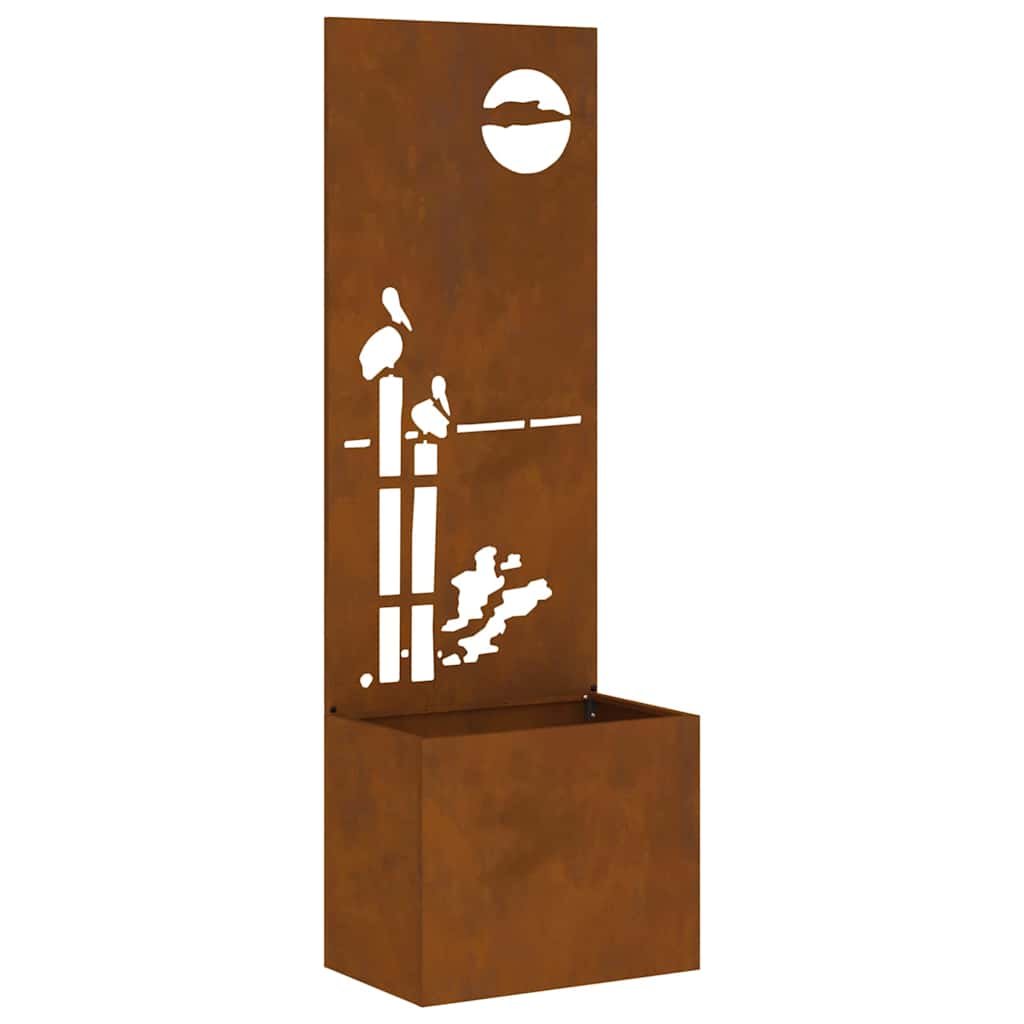 Garden Privacy Screen Rusty 50 x 140 cm Weathering steel