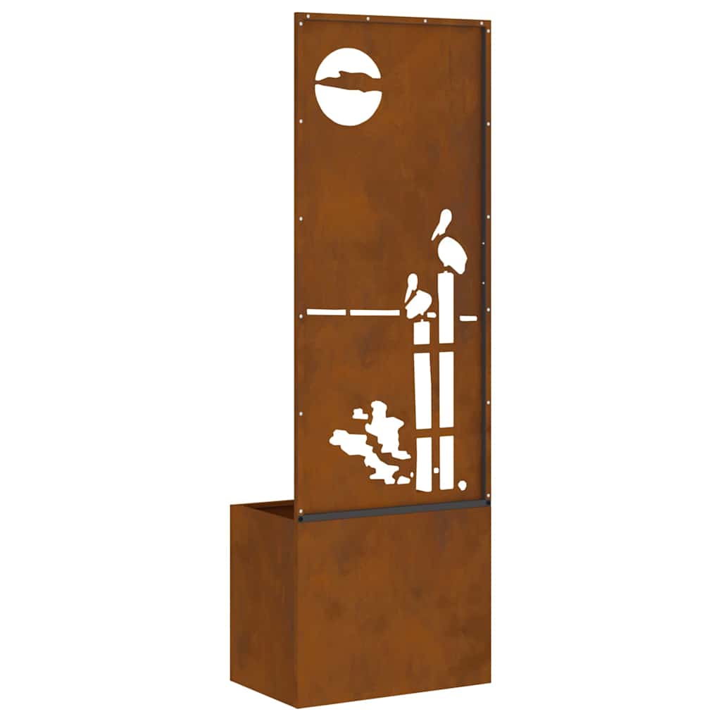 Garden Privacy Screen Rusty 50 x 140 cm Weathering steel