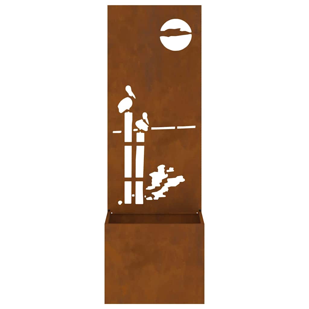 Garden Privacy Screen Rusty 50 x 140 cm Weathering steel