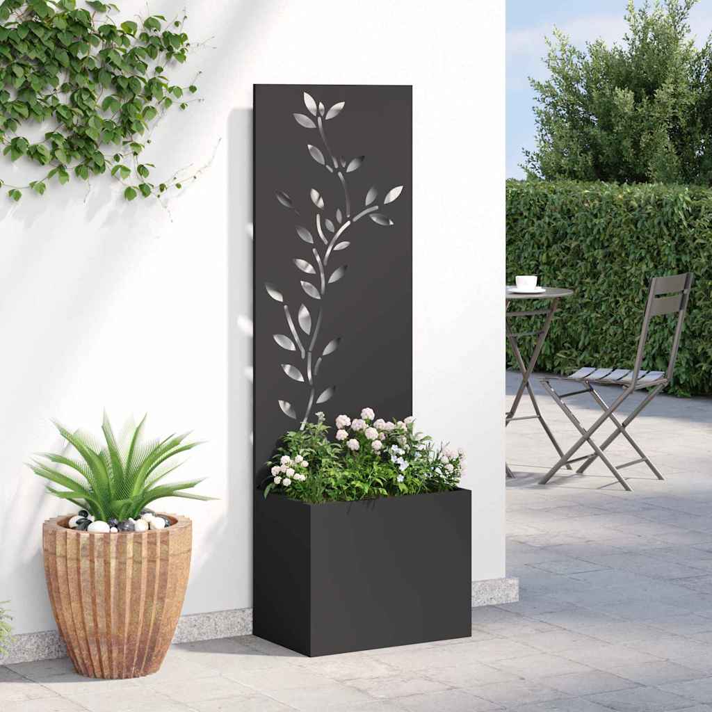 Garden Privacy Screen Black 50 x 140 cm Cold-rolled steel