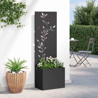 Garden Privacy Screen Black 50 x 140 cm Cold-rolled steel