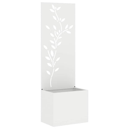 Garden Planter with Decorative Panel White 50 x 140 cm