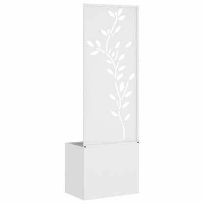Garden Planter with Decorative Panel White 50 x 140 cm