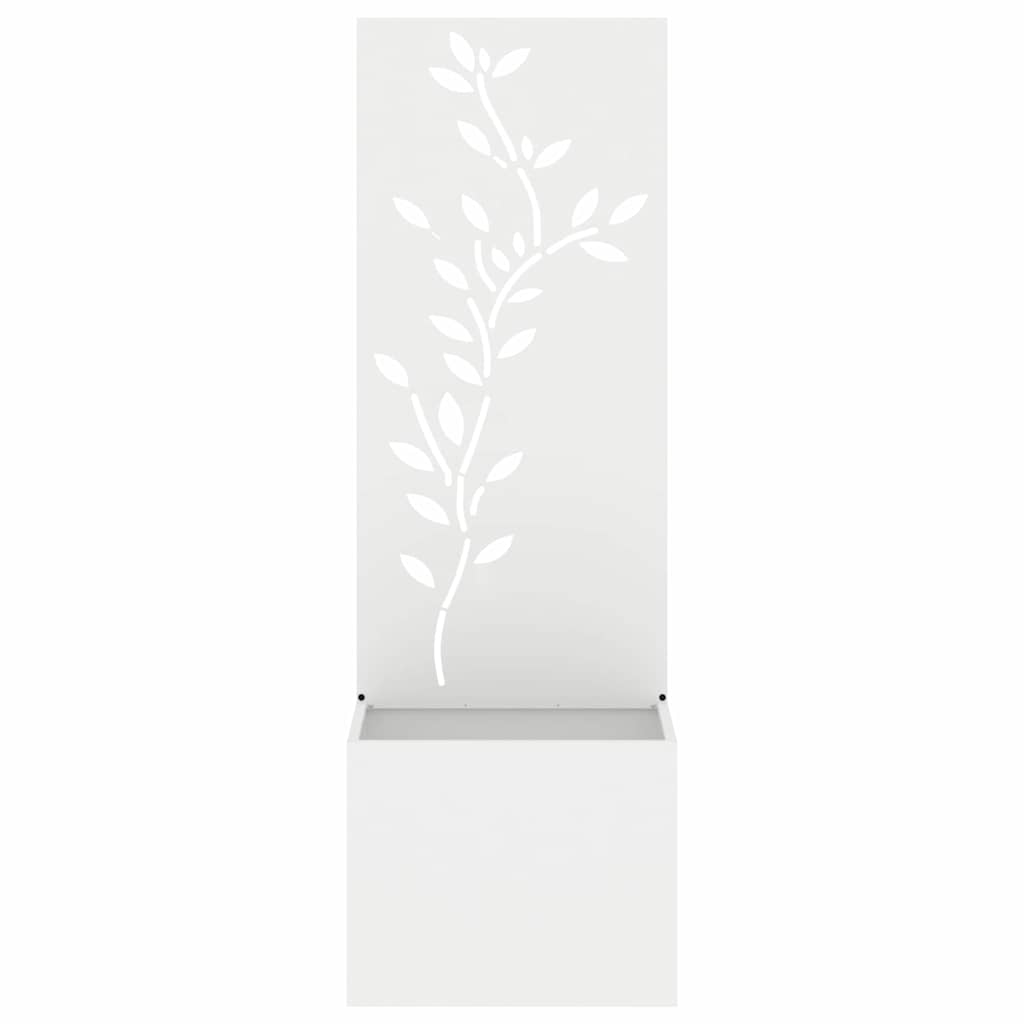 Garden Planter with Decorative Panel White 50 x 140 cm
