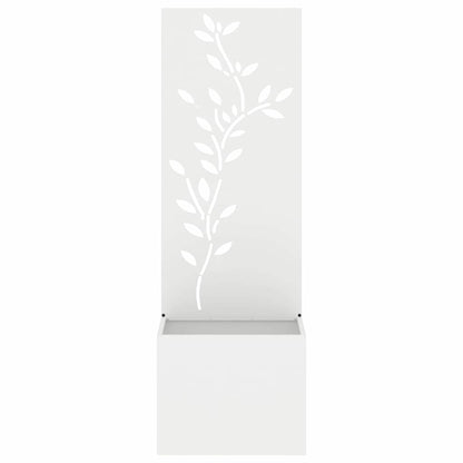Garden Planter with Decorative Panel White 50 x 140 cm
