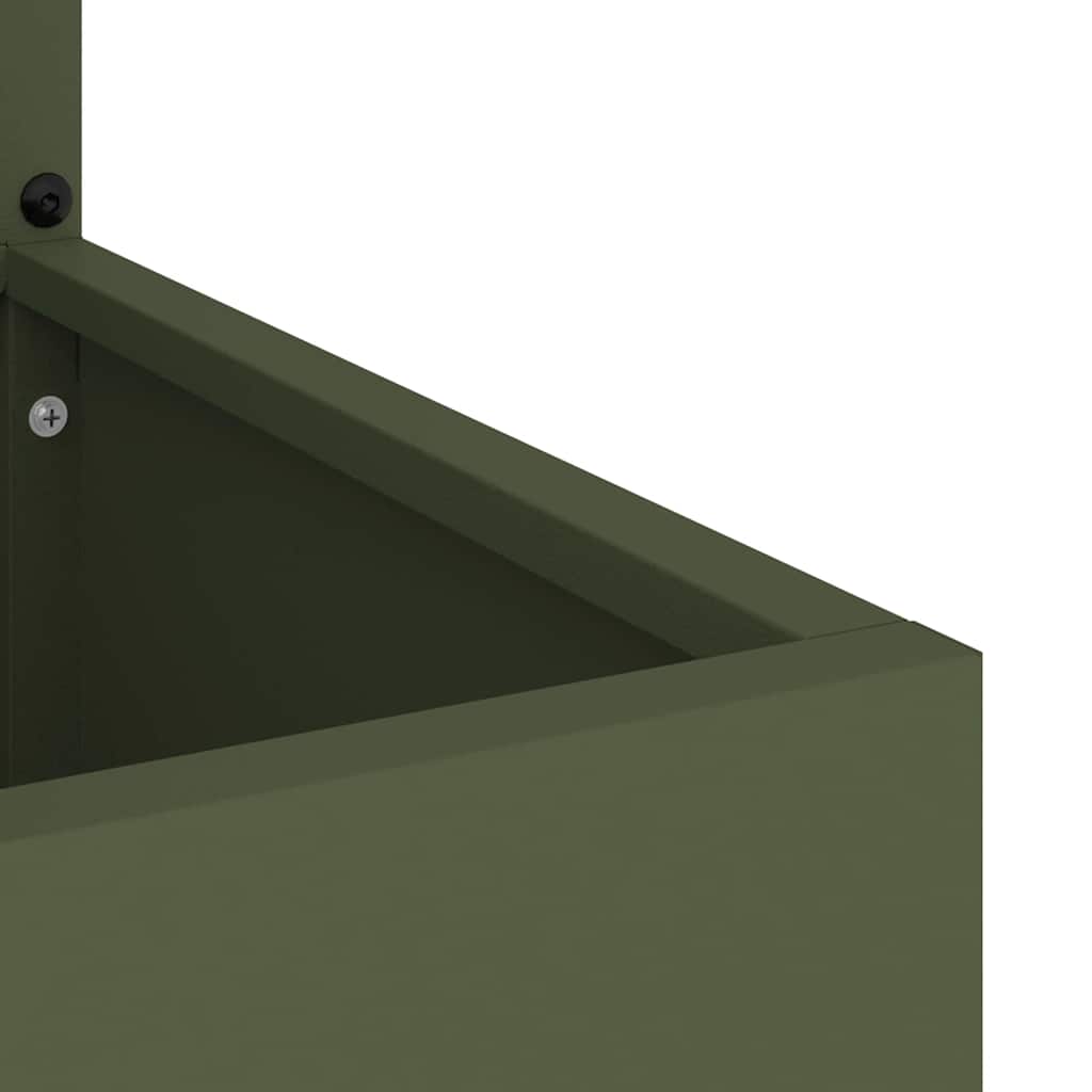 Garden Privacy Screen Olive green 50 x 140 cm Cold-rolled steel