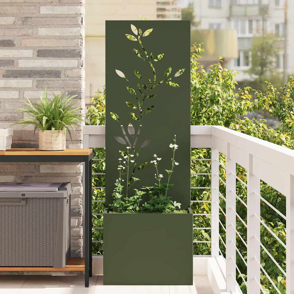 Garden Privacy Screen Olive green 50 x 140 cm Cold-rolled steel