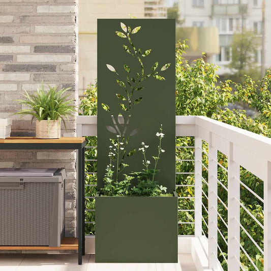 Garden Privacy Screen Olive green 50 x 140 cm Cold-rolled steel