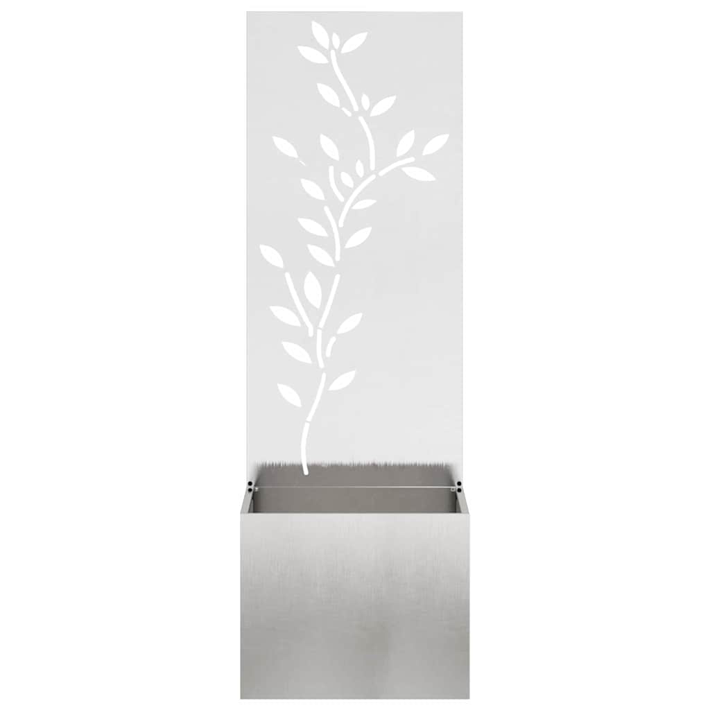 Garden Privacy Screen Floral Sliver 50 x 140 cm Stainless steel