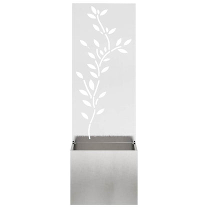 Garden Privacy Screen Floral Sliver 50 x 140 cm Stainless steel