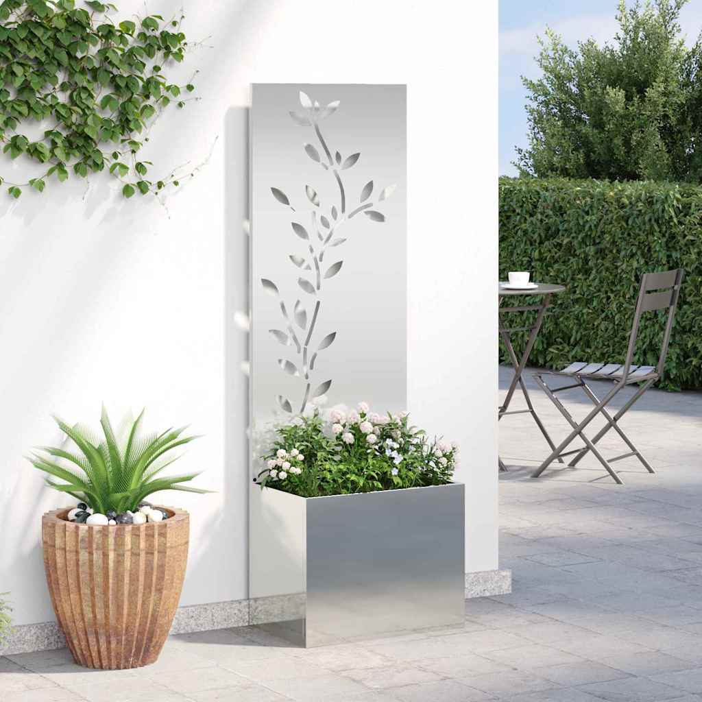 Garden Privacy Screen Silver 50 x 140 cm Galvanised steel