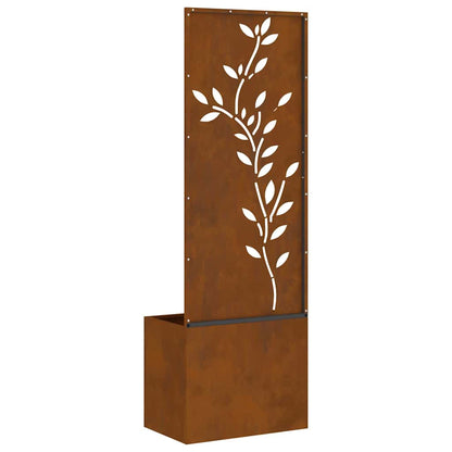 Garden Privacy Screen Floral Rusty 50 x 140 cm Weathering steel