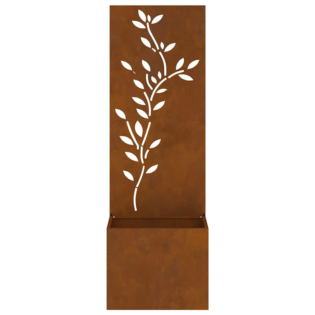 Garden Privacy Screen Floral Rusty 50 x 140 cm Weathering steel