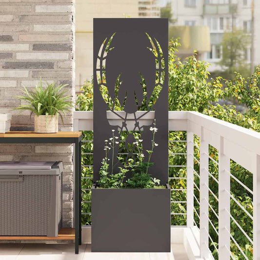 Garden Privacy Screen Black 50 x 140 cm Cold-rolled steel